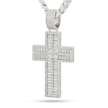 Load image into Gallery viewer, Baguette Cut Cross Necklace
